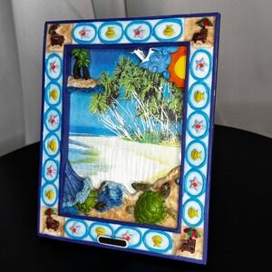 VTG Republica‎ Dominicana 5x7 Picture Frame Turtle Beach Island Ocean Decor